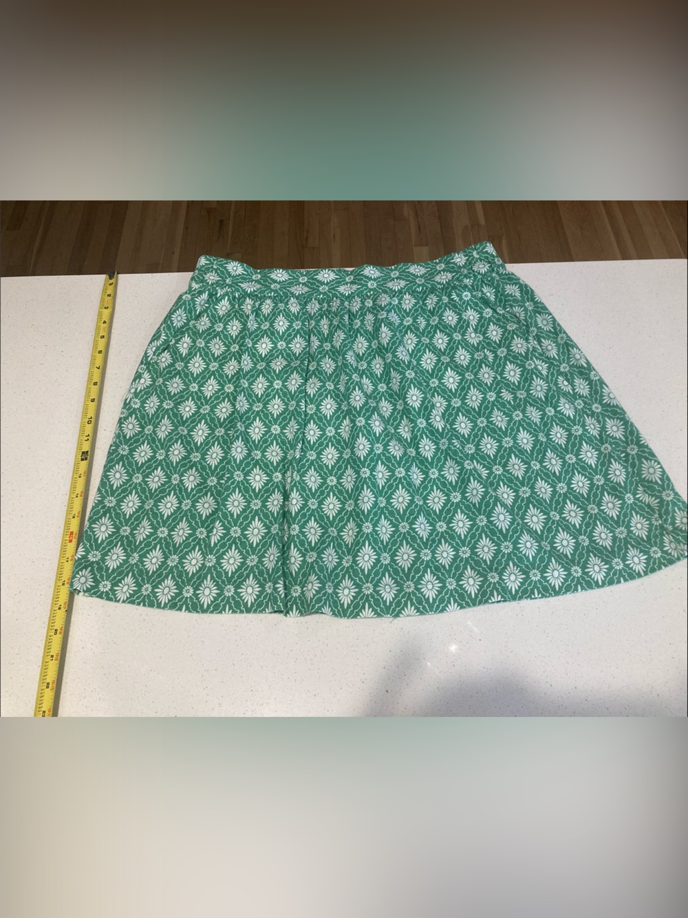 LOFT Green Floral Midi Skirt